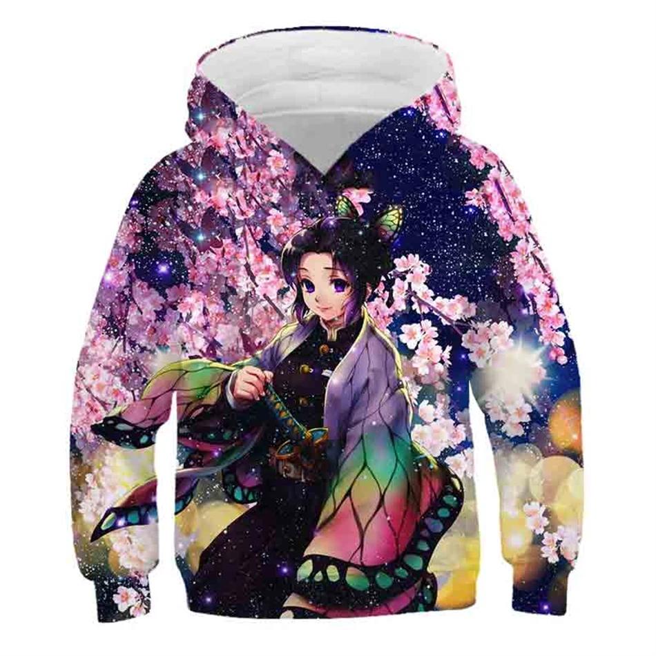 4-13 Jahre Kinder Anime Demon Slayer Kimetsu No Yaiba 3D-Druck Hoodies Junge Mädchen Harajuku Mit Kapuze Sweatshirts Kinder Trainingsanzüge Kleidung 160cm von Joom DACH