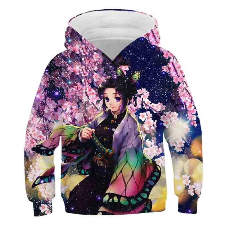 4-13 Jahre Kinder Anime Demon Slayer Kimetsu No Yaiba 3D-Druck Hoodies Junge Mädchen Harajuku Mit Kapuze Sweatshirts Kinder Trainingsanzüge Kleidung 160cm von Joom DACH