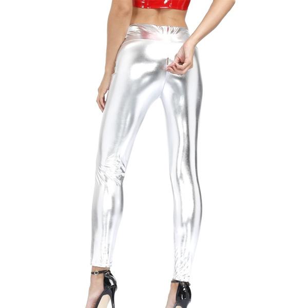 4 Farben Leder Leggings Damen Rückenreißverschluss Lederhose Strumpfhosen One Size silber 4 Farben Leder Leggings Damen Rückenreißverschluss Lederhose Strumpfhosen One Size silber von Joom DACH