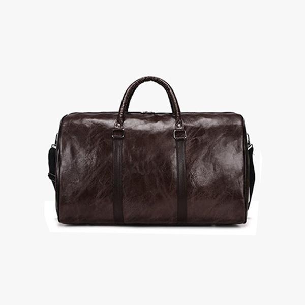 4 Farben wasserdichte handgemachte Leder Duffel Taschen Gepäcktaschen Reisetaschen Handtasche Schwarz Braun Kaffee Blau Männer Frauen kaffeebraun von Joom DACH