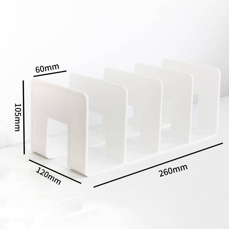 4-Gitter-Mehrzweck-Buchstützen, Bücherregal, Bücherregal, Schreibtisch-Bücherregal, für Bücher, CDs, Zeitschriftenordner, Bürobedarf weiß von Joom DACH