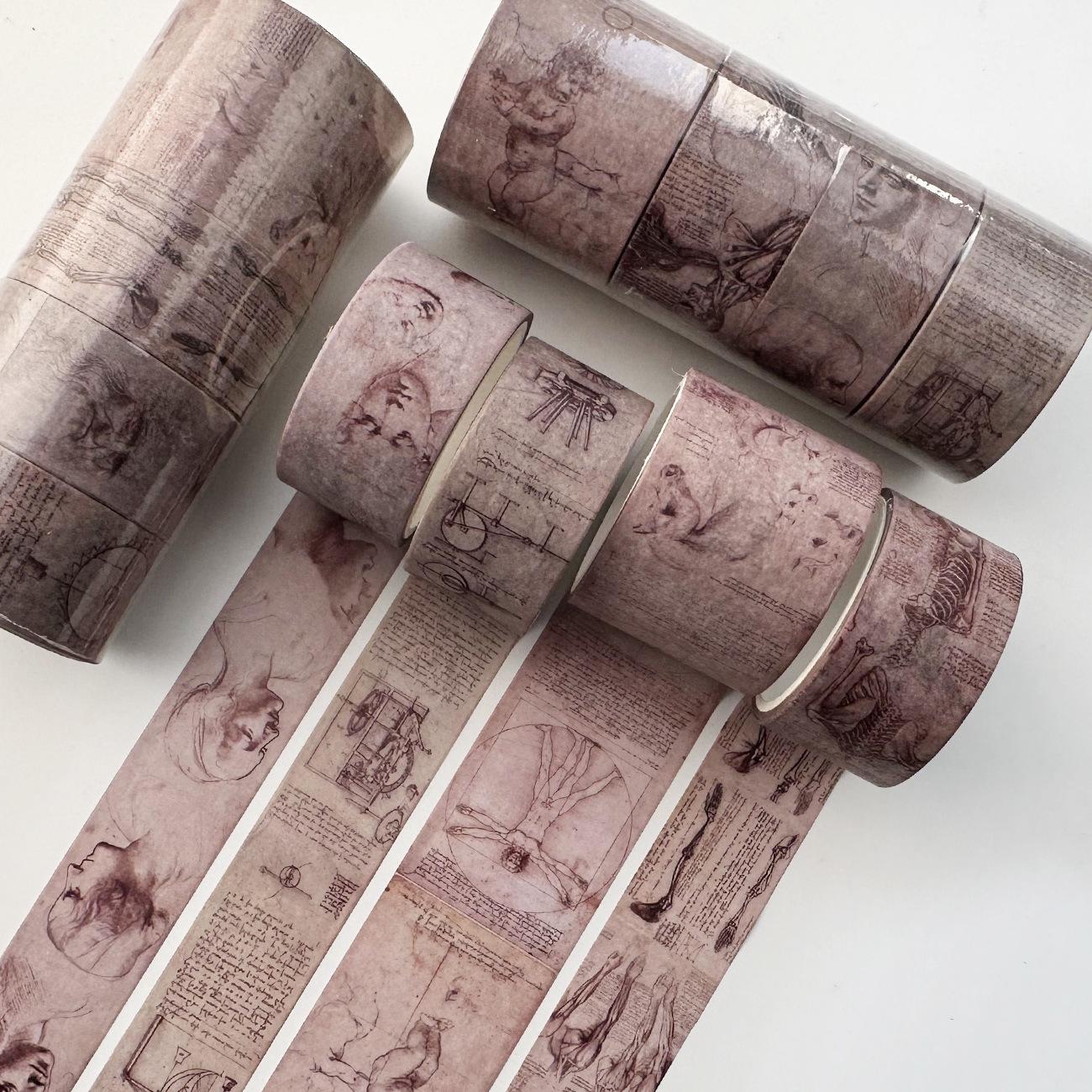 4 Rollen Vintage Washi Tape Set Dekorativ für Scrapbooking Zubehör Zeitschriften Planer DIY Basteln Antike japanische Masking Tapes von Joom DACH