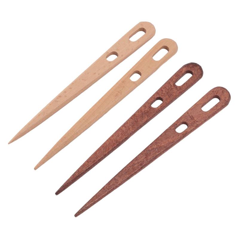 4 STK Weben Häkelnadel Doppellochdesign Buchenholz Großes Öhr Stricknadel zum Nähen von Joom DACH