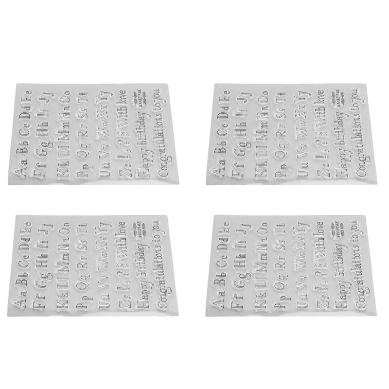 4 STÜCK Klarsichtstempel Klare Abdruckpaste Wiederholt DIY TPR Buchstaben Dekorative Stempel für Kartenherstellung von Joom DACH