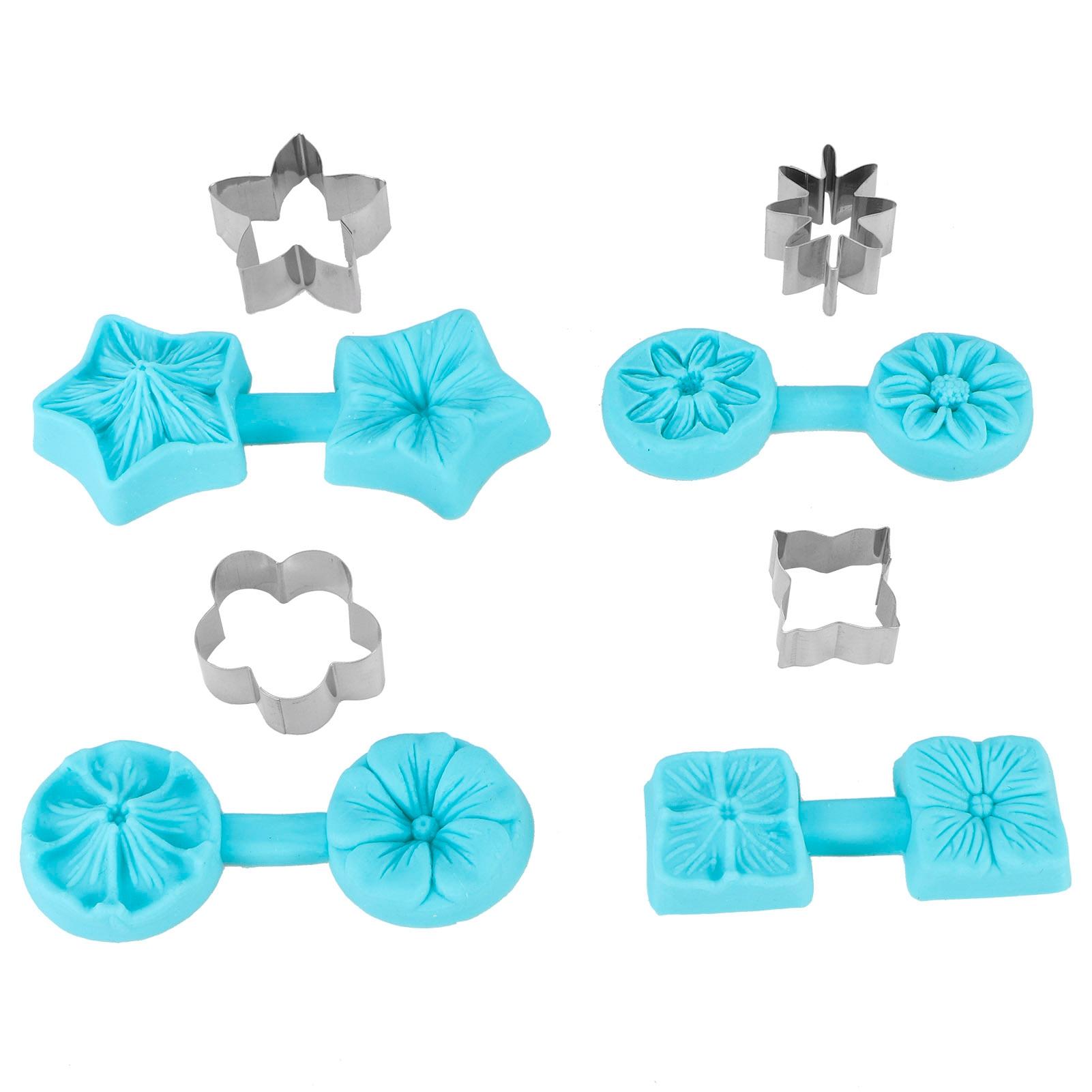 4 Sets Fondant Schokoladenform Silikon Backform Utensilien Küchenzubehör mit Ausstecher von Joom DACH