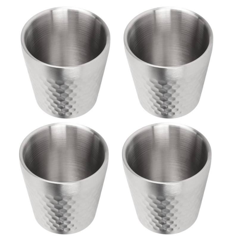4 Stück 304 Edelstahlbecher Doppelschichtig isoliert Verdickter Becher Heiß-Kalt-Trinkbecher für Büro von Joom DACH