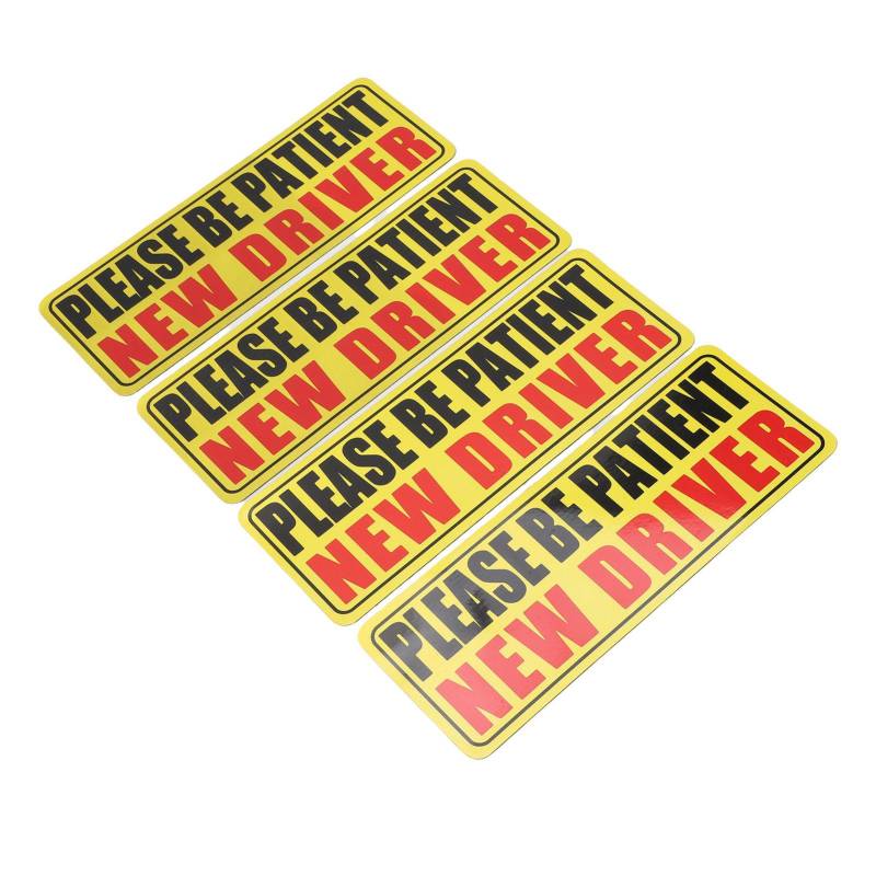 4 Stück Bitte Geduld Neuer Fahrer Magnet Wetterfest Wiederverwendbar Reflektierender Neuer Fahrer Aufkleber von Joom DACH