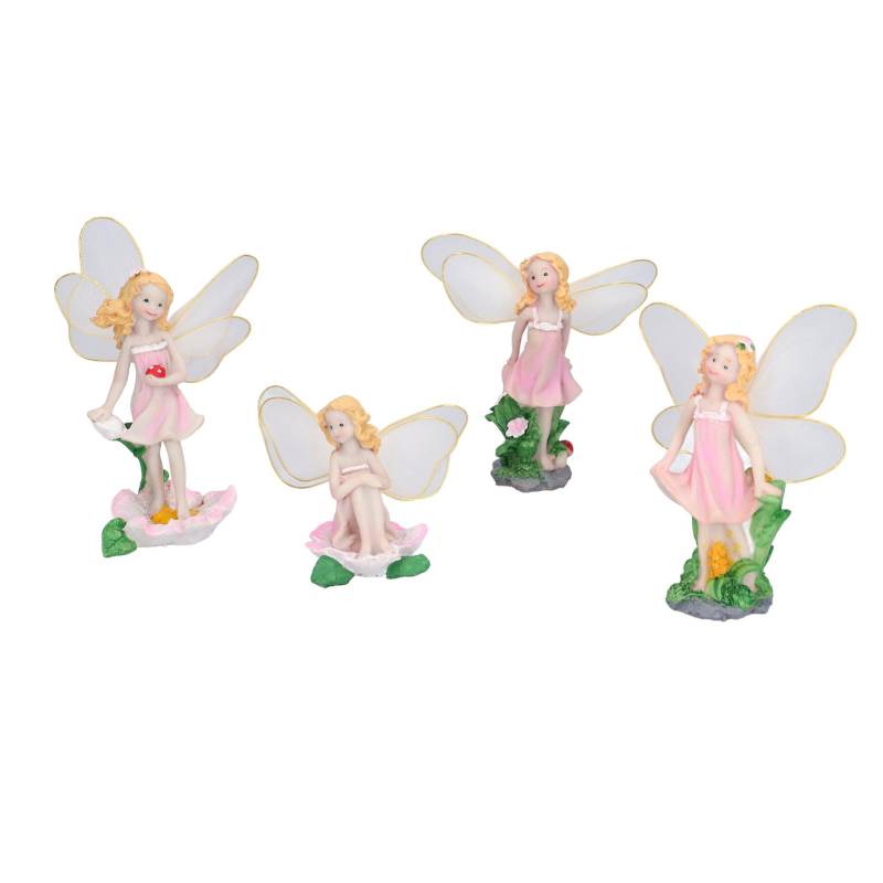 4 Stück Blumenfeen Figuren Statue Garten Heim Ornament Harz Modell Miniatur Landschaftsdeko von Joom DACH