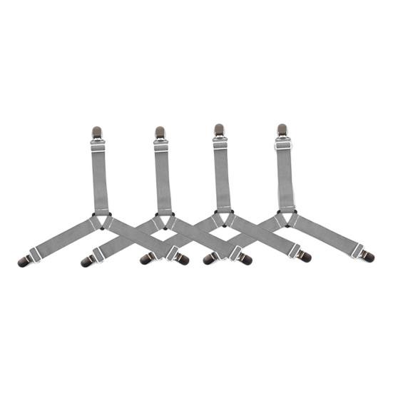 4 Stück Dreieck Bettlakenhalter Verstellbares Design Einfache Installation Rutschfest Spannbettlaken grau von Joom DACH