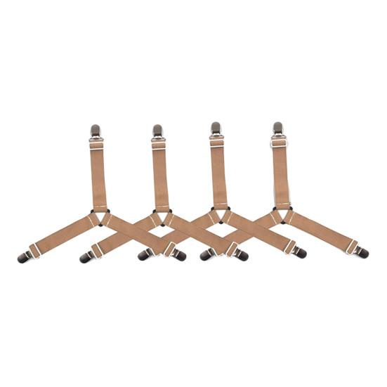 4 Stück Dreieck Bettlakenhalter Verstellbares Design Einfache Installation Rutschfest Spannbettlaken khaki von Joom DACH