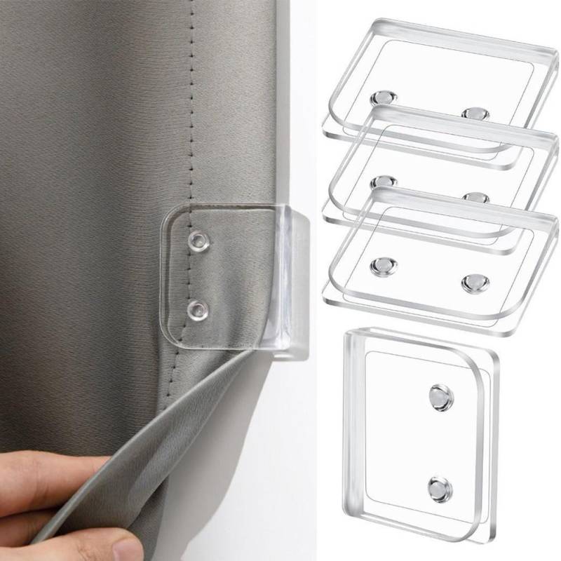 4 Stück Duschvorhang-Clips Winddicht Selbstklebend Duschvorhang-Clips WC-Vorhangringe Cliphalter Badezimmerzubehör weiß von Joom DACH