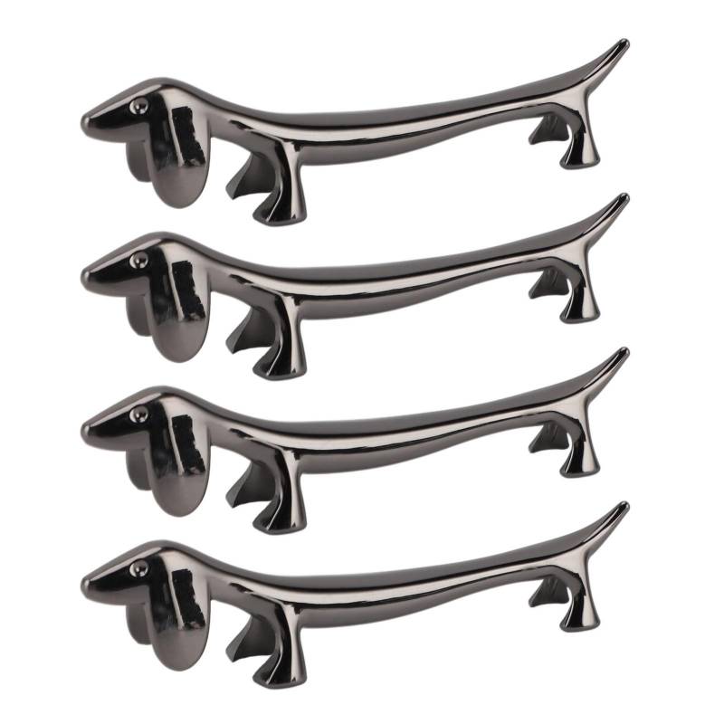 4 Stück Essstäbchenablage Zinklegierung Plattierung Wiederverwendbar Abendessen Löffelständer zum Halten von Löffel Gabel Rose Black Sausage Dog von Joom DACH