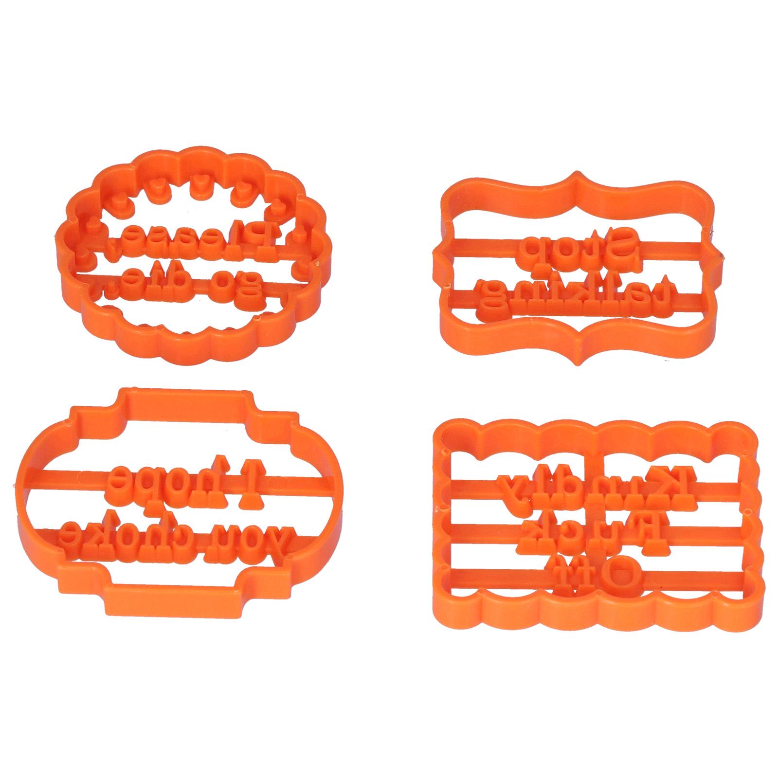 4 Stück Keksausstecher Keks Plastik DIY Backformen mit Phrasen für Zuhause Geburtstage Feiertage von Joom DACH