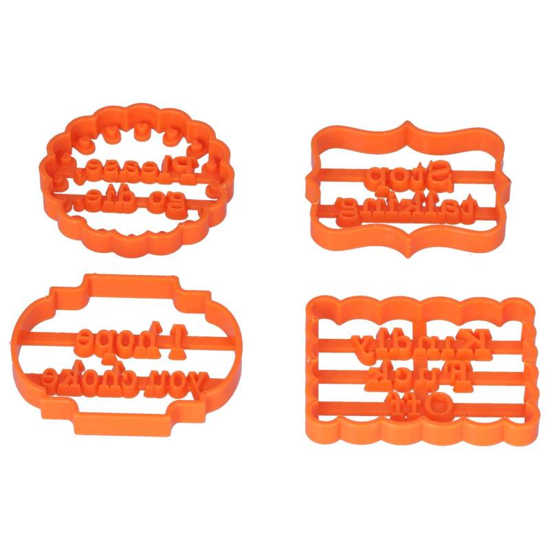 4 Stück Keksausstecher Keks Plastik DIY Backformen mit Phrasen für Zuhause Geburtstage Feiertage von Joom DACH