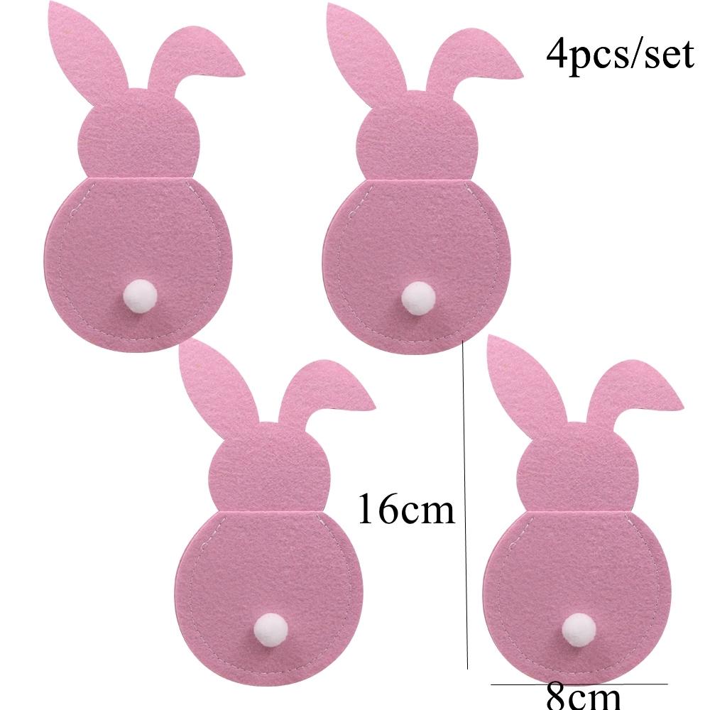 4 Stück Messer Gabeln Hase Hase Taschen Bunte Vliestasche für Frohe Ostern Heimparty Deko Messer Gabeln Halter Kindergeschenke rosa von Joom DACH