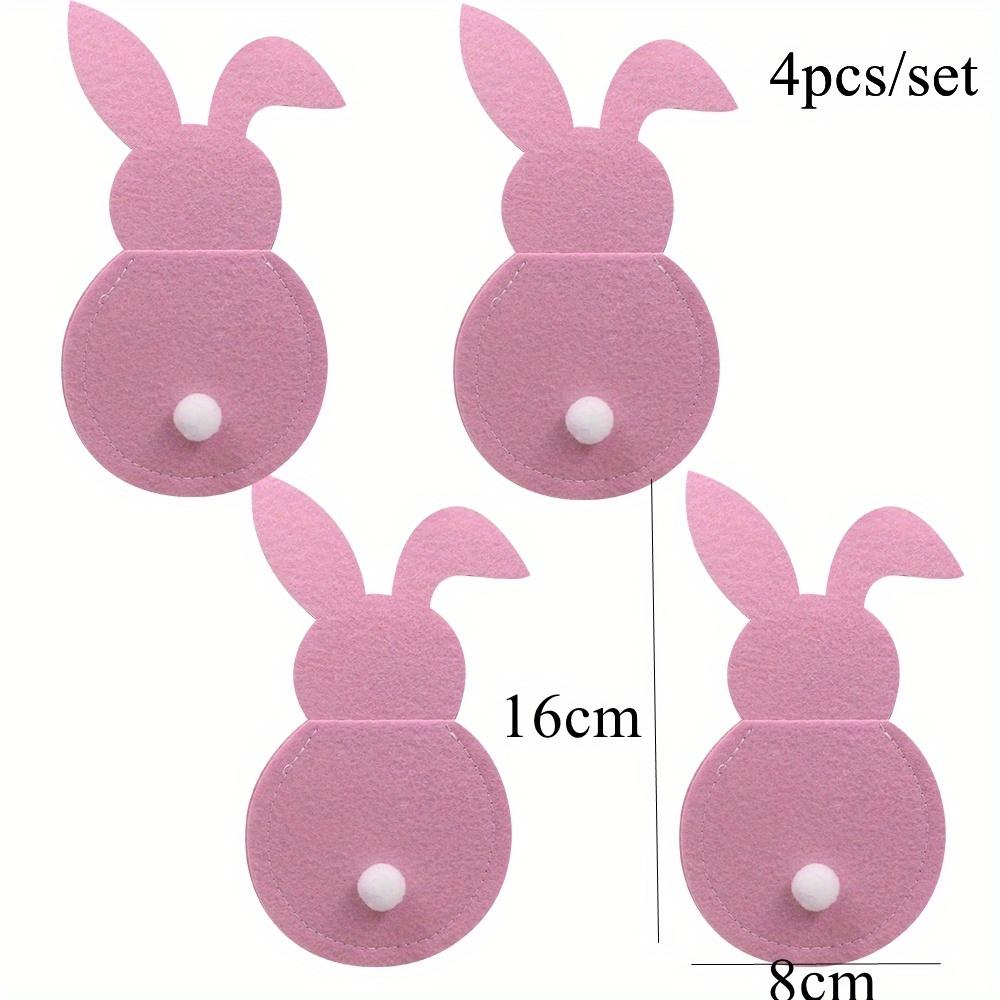 4 Stück Messer Gabeln Hase Hase Taschen Bunte Vliestasche für Frohe Ostern Heimparty Deko Messer Gabeln Halter Kindergeschenke rosa von Joom DACH