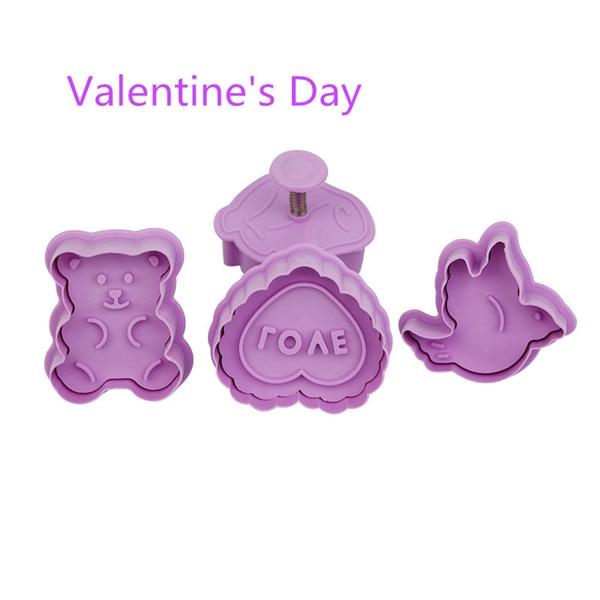 4 Stück Stempel Keksform 3D Plätzchenkolbenschneider Gebäck Dekorieren DIY Lebensmittel Fondant Backform Werkzeug Weihnachtsbaum Schneemann von Joom DACH