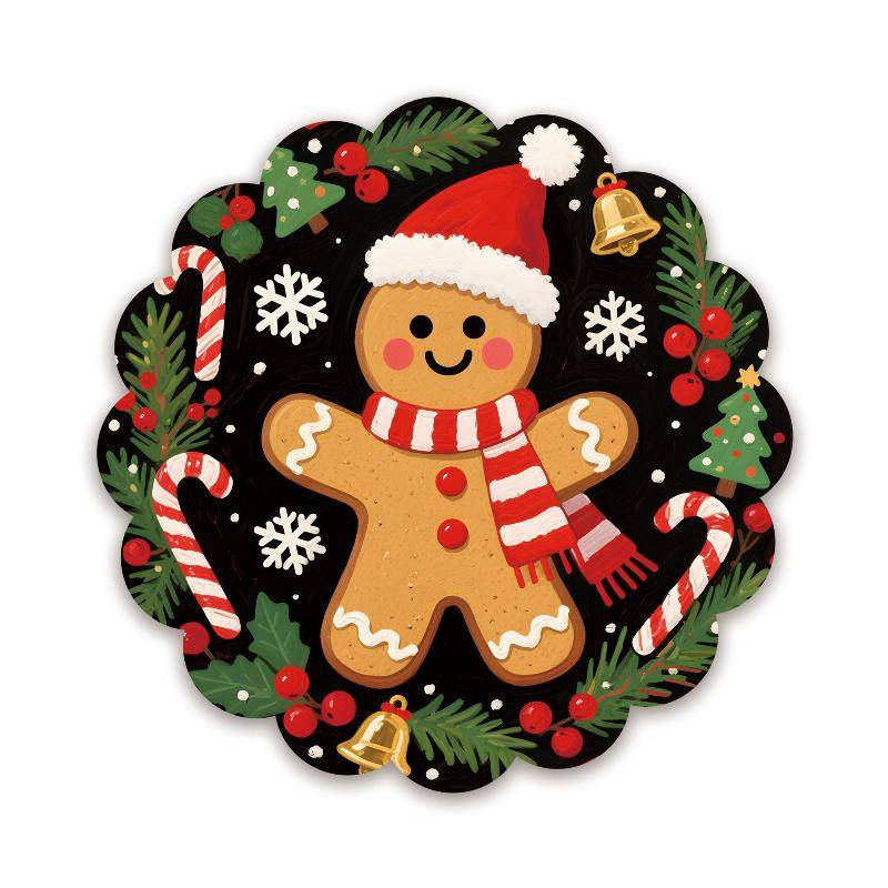 4 Stück Weihnachten Kreiswellen Platzsets Rutschfest Hitzebeständig Tischsets Winter Essparty Weihnachtsdeko Runde Tischdecke von Joom DACH