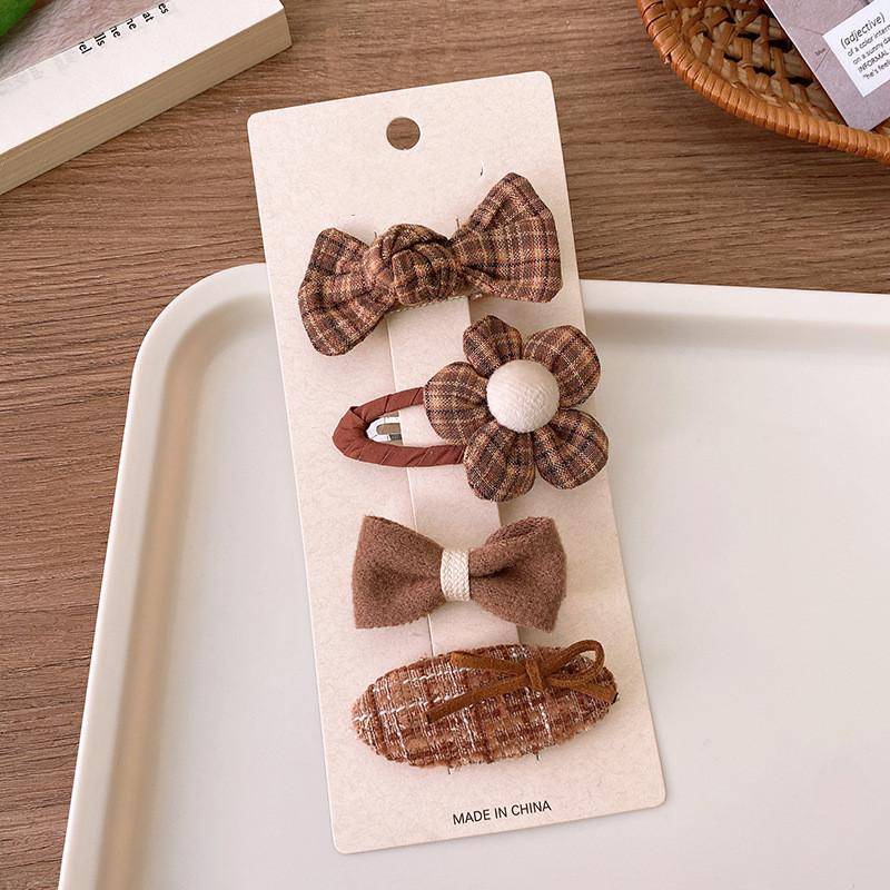 4 Stücke Kinder Haarspangen Spitze Bär Bögen Mädchen Stirnbänder Kinder Haarnadeln Baby Haarschmuck Winter Wolle Stricken Haarspangen braun von Joom DACH