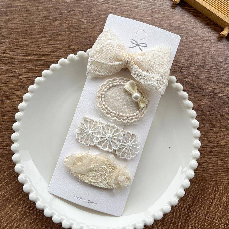 4 Stücke Kinder Haarspangen Spitze Bär Bögen Mädchen Stirnbänder Kinder Haarnadeln Baby Haarschmuck Winter Wolle Stricken Haarspangen holländische weiße von Joom DACH