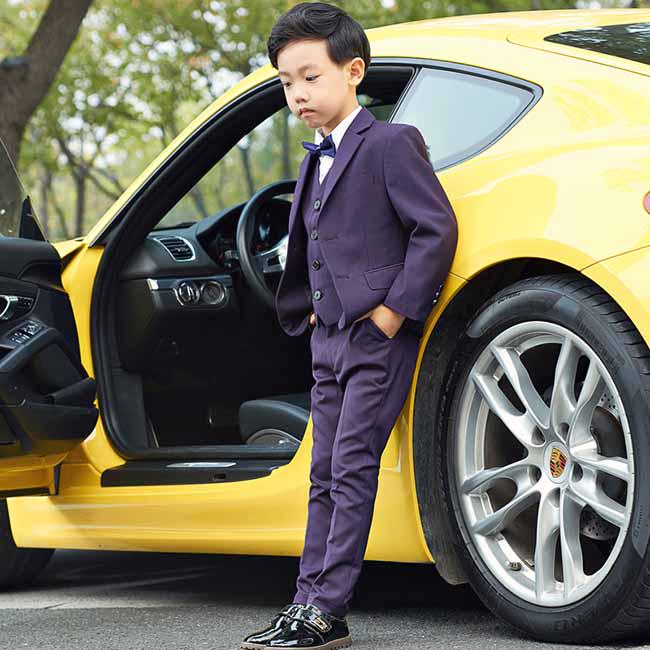 4 Stücke Kinder Hochzeit Blazer Anzug Marke Blume Jungen Formale Smoking Schule Anzug Kinder Herbst Kleidung Set 160 von Joom DACH