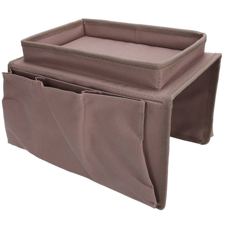 4 Taschen Sofa Armlehne TV Fernbedienung Organizer Sessel Couch Tasche mit Getränkehalter Ablage Kaffeebraun kaffeebraun von Joom DACH