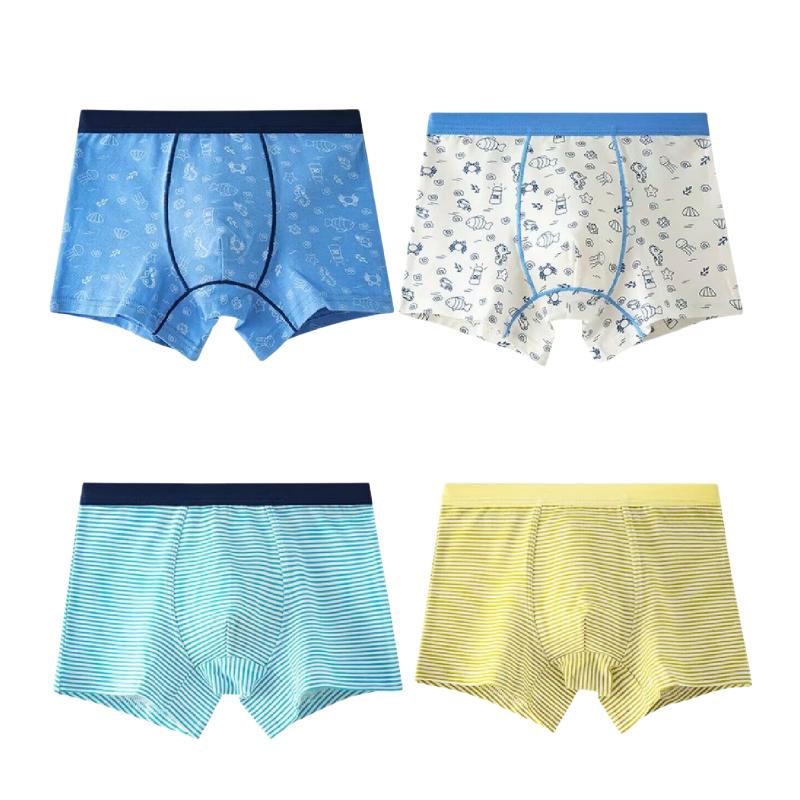 4 Teile/los Baumwolle Kinder Jungen Unterwäsche Boxer Baby Kinder Höschen Slips für Junge Teenager Unterhose 2-12Y 120 von Joom DACH