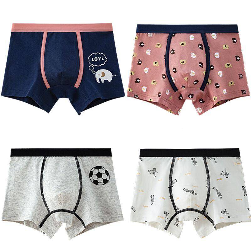 4 Teile/los Baumwolle Kinder Jungen Unterwäsche Boxer Baby Kinder Höschen Slips für Junge Teenager Unterhose 2-12Y 140 von Joom DACH