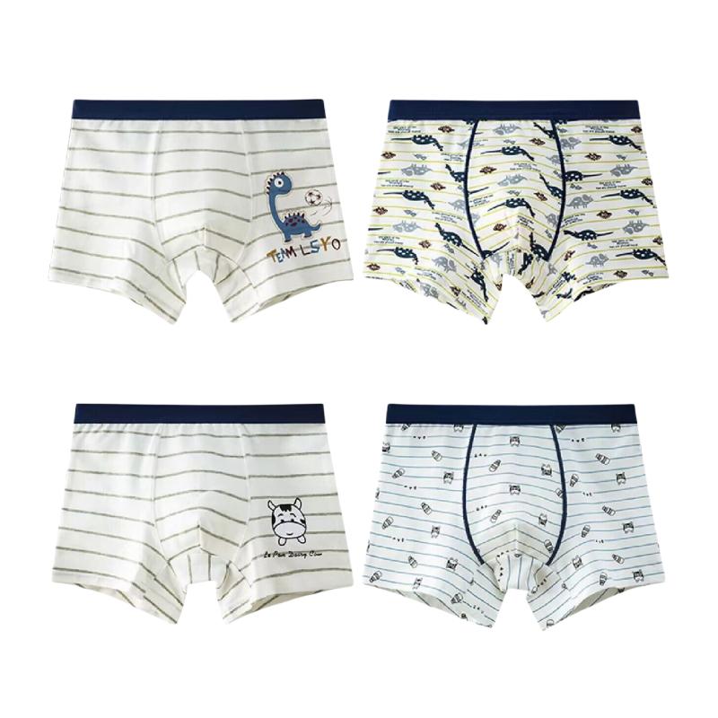 4 Teile/los Baumwolle Kinder Jungen Unterwäsche Boxer Baby Kinder Höschen Slips für Junge Teenager Unterhose 2-12Y 140 von Joom DACH