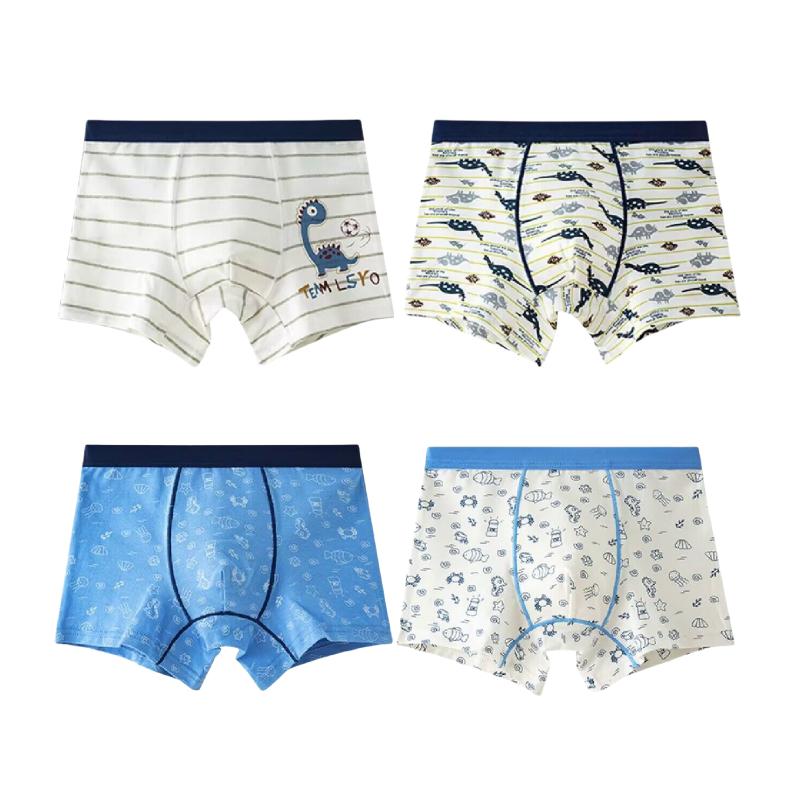 4 Teile/los Baumwolle Kinder Jungen Unterwäsche Boxer Baby Kinder Höschen Slips für Junge Teenager Unterhose 2-12Y 150 von Joom DACH