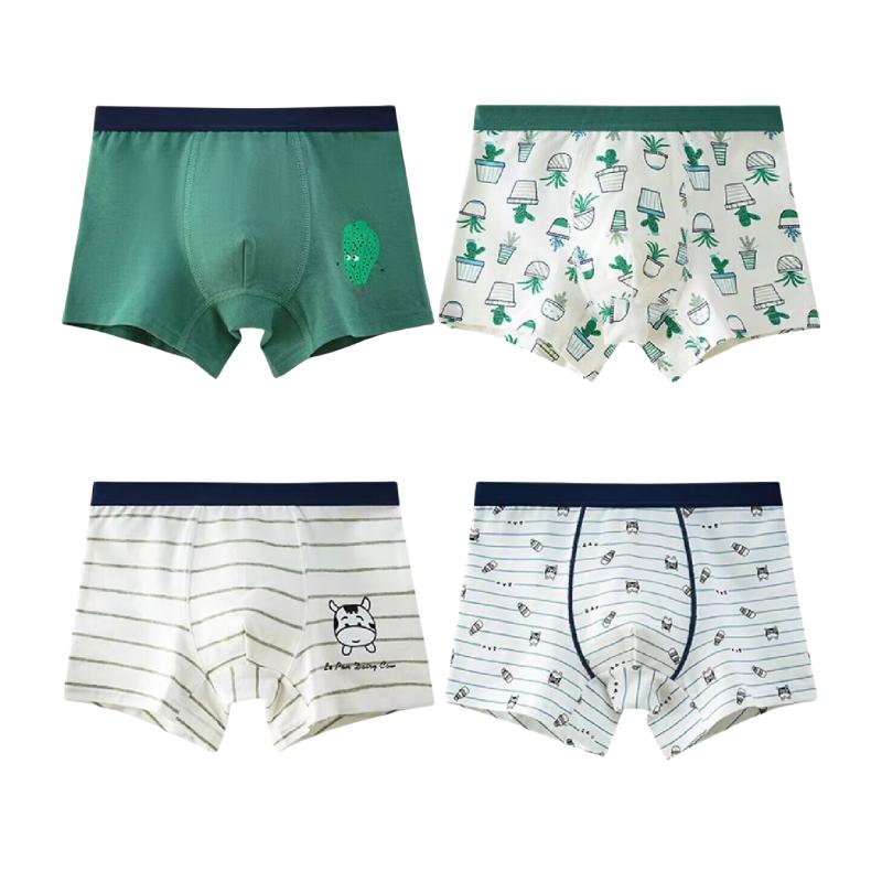 4 Teile/los Baumwolle Kinder Jungen Unterwäsche Boxer Baby Kinder Höschen Slips für Junge Teenager Unterhose 2-12Y 150 von Joom DACH