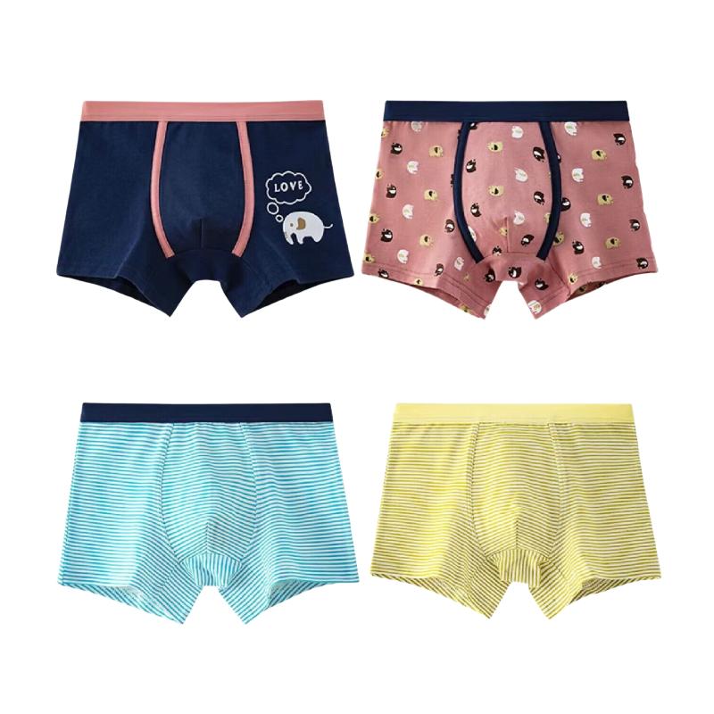 4 Teile/los Baumwolle Kinder Jungen Unterwäsche Boxer Baby Kinder Höschen Slips für Junge Teenager Unterhose 2-12Y 160 von Joom DACH