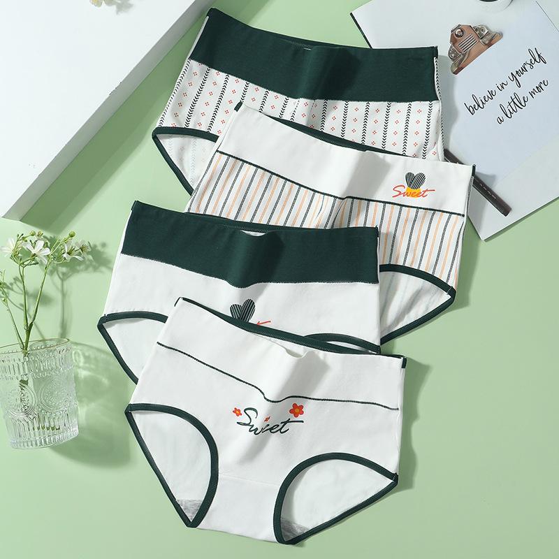 4 Teile/los Höschen Frauen Atmungsaktive Baumwolle Unterwäsche Weiche Slips Damen Unterhosen Plus Größe M-5XL XL von Joom DACH