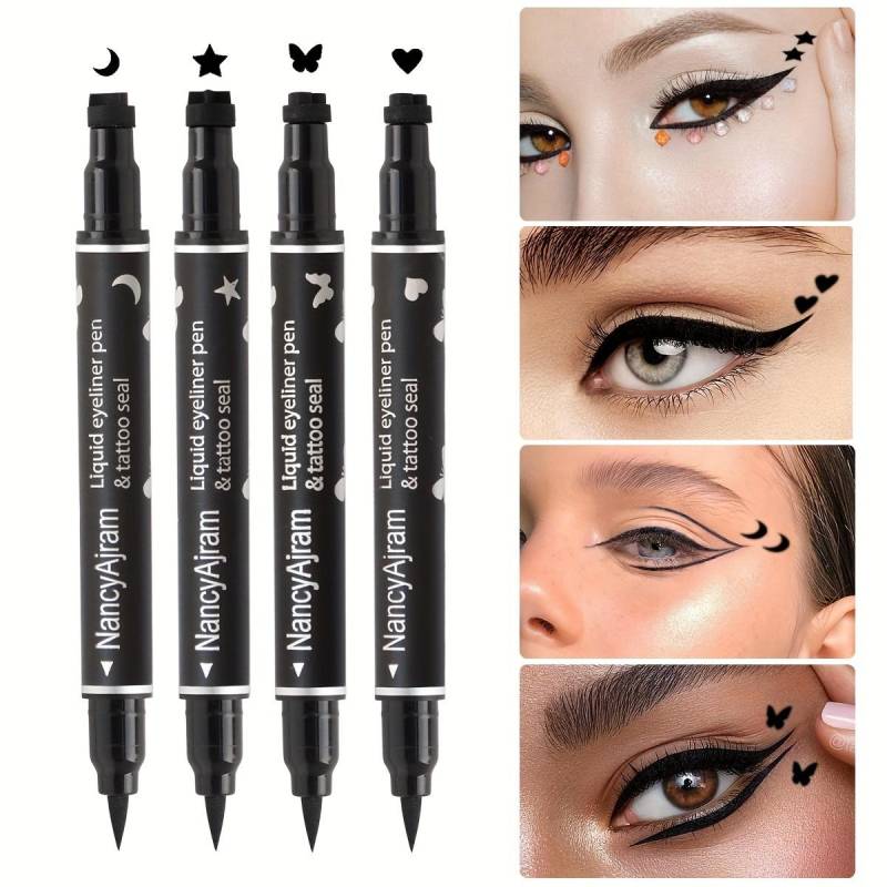 4 Teile/satz Doppel Kopf Dichtung Eyeliner Stift Stern Mond Stempel Langlebig Wasserdicht Schwarz Liquid Eye Liner Bleistift Augen Make-Up Kosmetik 4pcs von Joom DACH