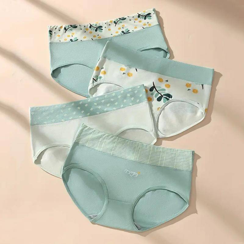 4 Teile/satz Hohe Taille Baumwolle Frauen Höschen Plus Größe Body Shaper Unterwäsche Atmungsaktive Unterhose Weiche Panty Abnehmen Weibliche Slips XXL von Joom DACH