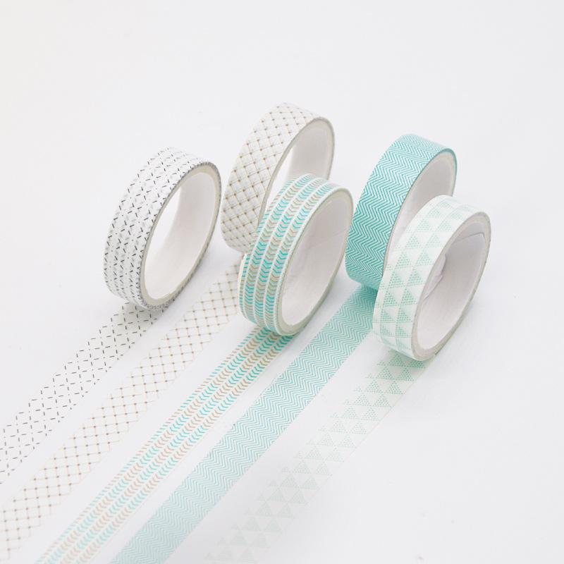 4 Teile/satz Retro Geometrie Washi Tape Set Tagebuch DIY Dekoration Student Aufkleber Koreanische Schreibwaren Bürobedarf Pfirsich von Joom DACH