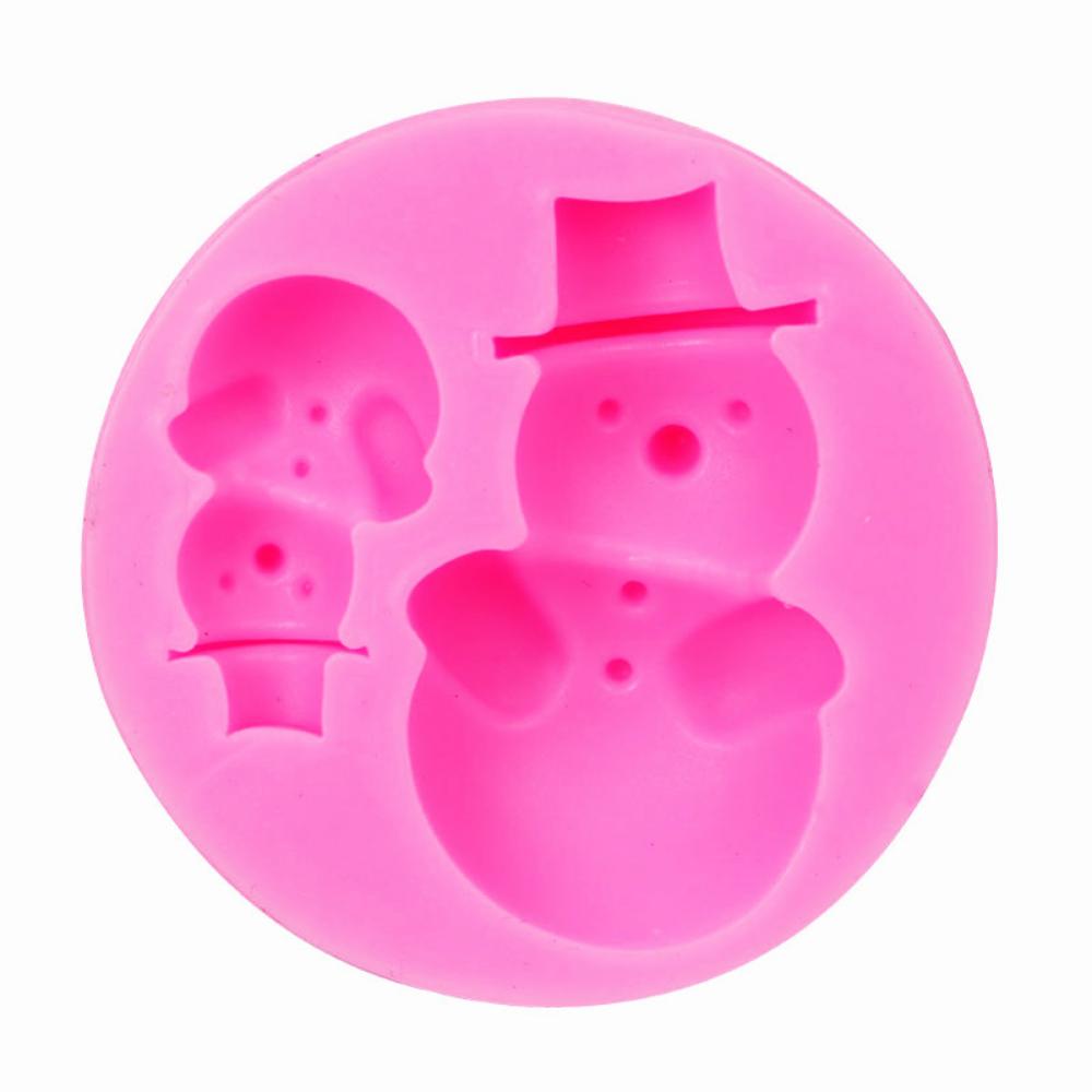 4 Weihnachtsschneemann-Schneeflocken-Weihnachtsbaumblätter-Silikonform für Fondant, Schokolade, Kuchen, Silikon-Backform von Joom DACH