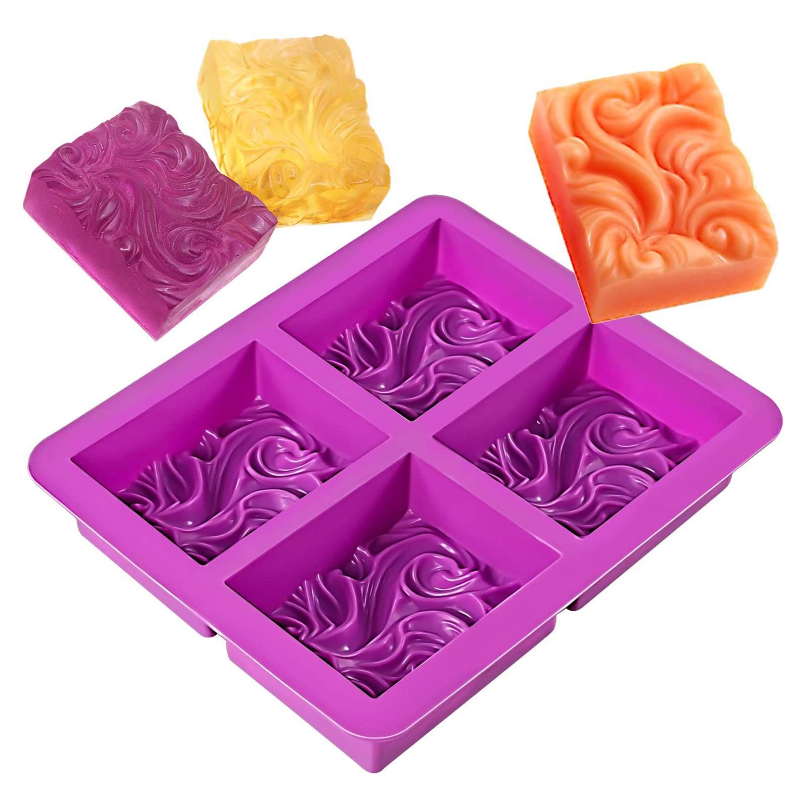4-fach gewellte Blume Silikon handgemachte Seifenform Kuchenform DIY Aromatherapie Gipsform ätherisches Öl Seifenform von Joom DACH