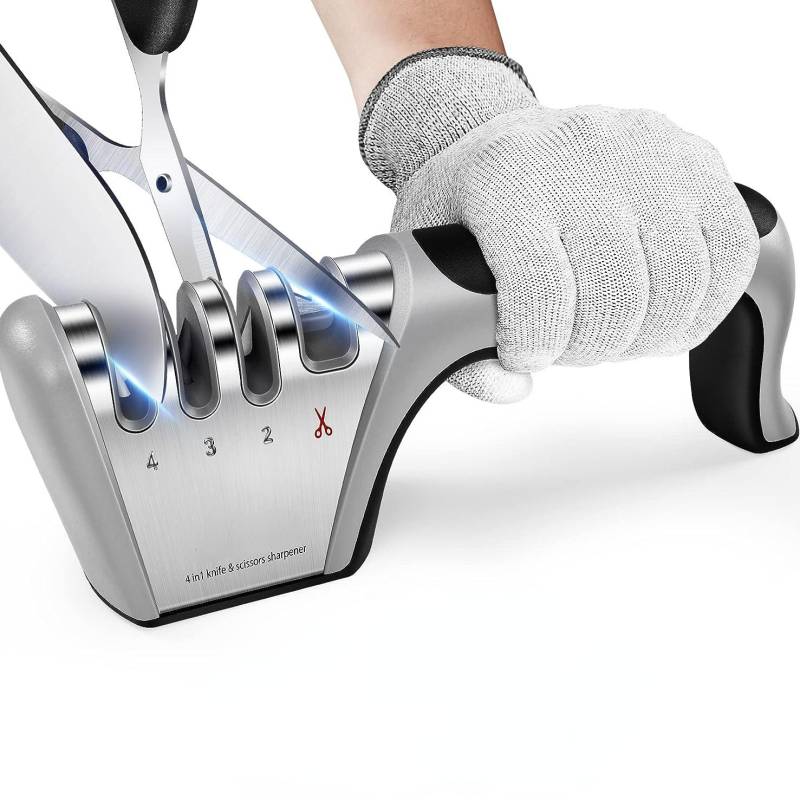 4-in-1-Messerschärfer, Edelstahl, schnelles Messerschärfwerkzeug, multifunktionaler 4-Segment-Handschärfer für den Haushalt 1pc von Joom DACH