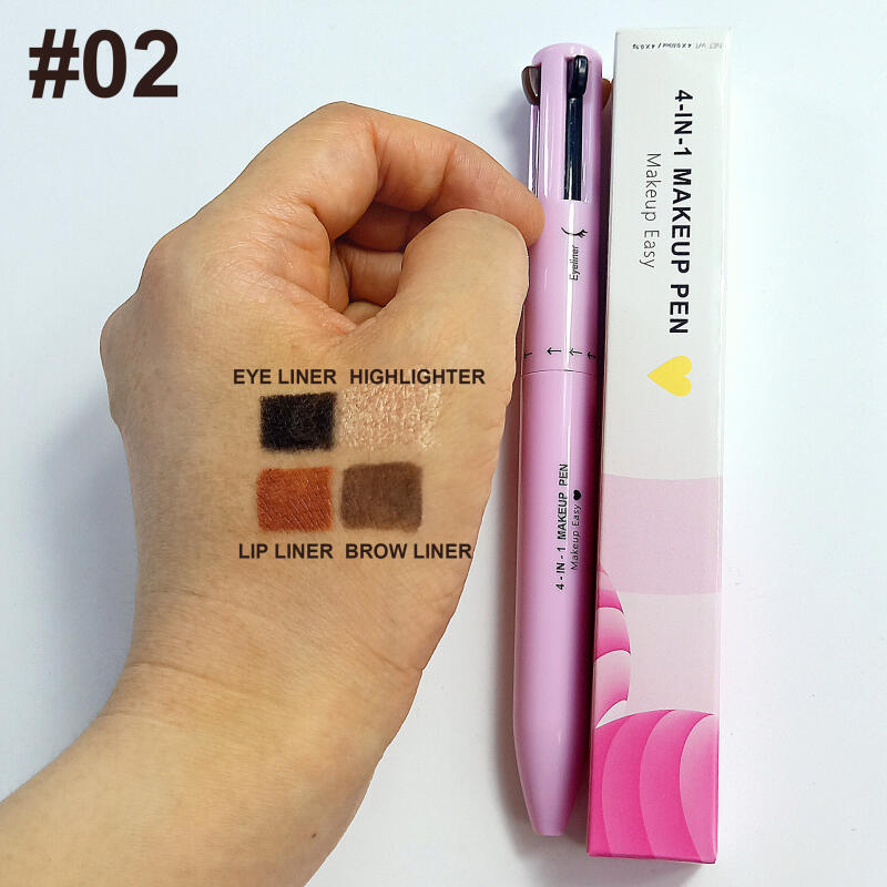 4-in-1 Multifunktions-Make-up-Stift Eyeliner Augenbrauen Lippen Highlighter Stick Nachfüllbares Kosmetikset - 14,4 cm Wasserdichtes All-in-One Beauty-Tool 02 von Joom DACH