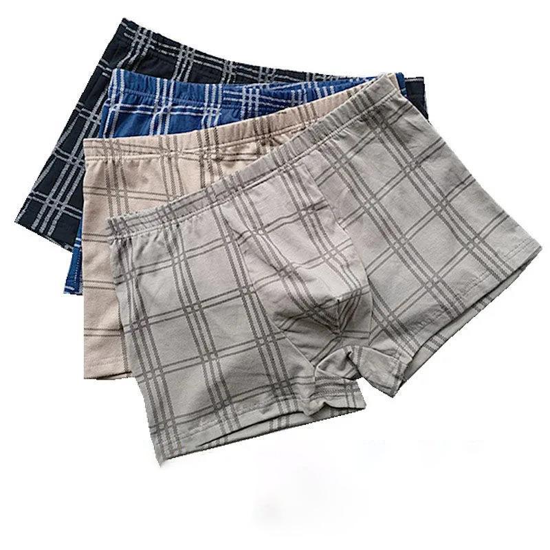 4 stücke 100% Baumwolle Männer Boxershorts Lose Große Größe Fett Vater Vierzackigen Hosen Jugend Studenten Erwachsene Leggings 6XL von Joom DACH