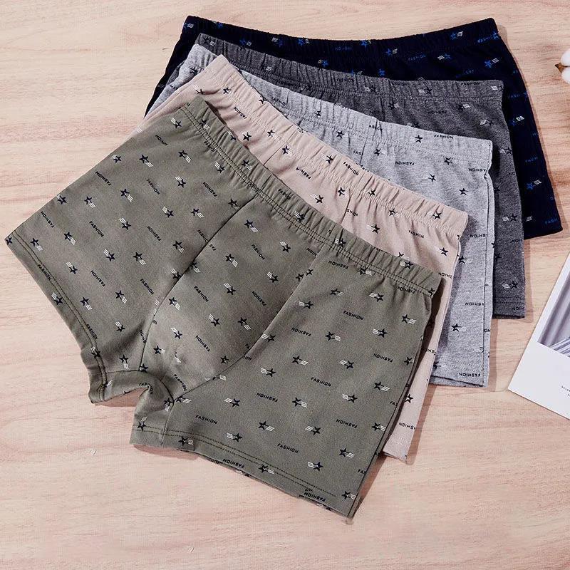 4 stücke 100% Baumwolle Männer Boxershorts Lose Große Größe Fett Vater Vierzackigen Hosen Jugend Studenten Erwachsene Leggings XL von Joom DACH