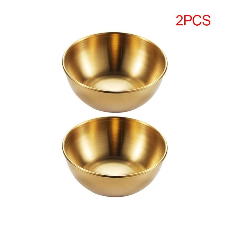 4 stücke 2 stücke Edelstahl Goldene Sauce Gerichte Vorspeise Gewürz Schüsseln Sets Tablett Gewürz Platten Küche Geschirr 8X8X3CM von Joom DACH