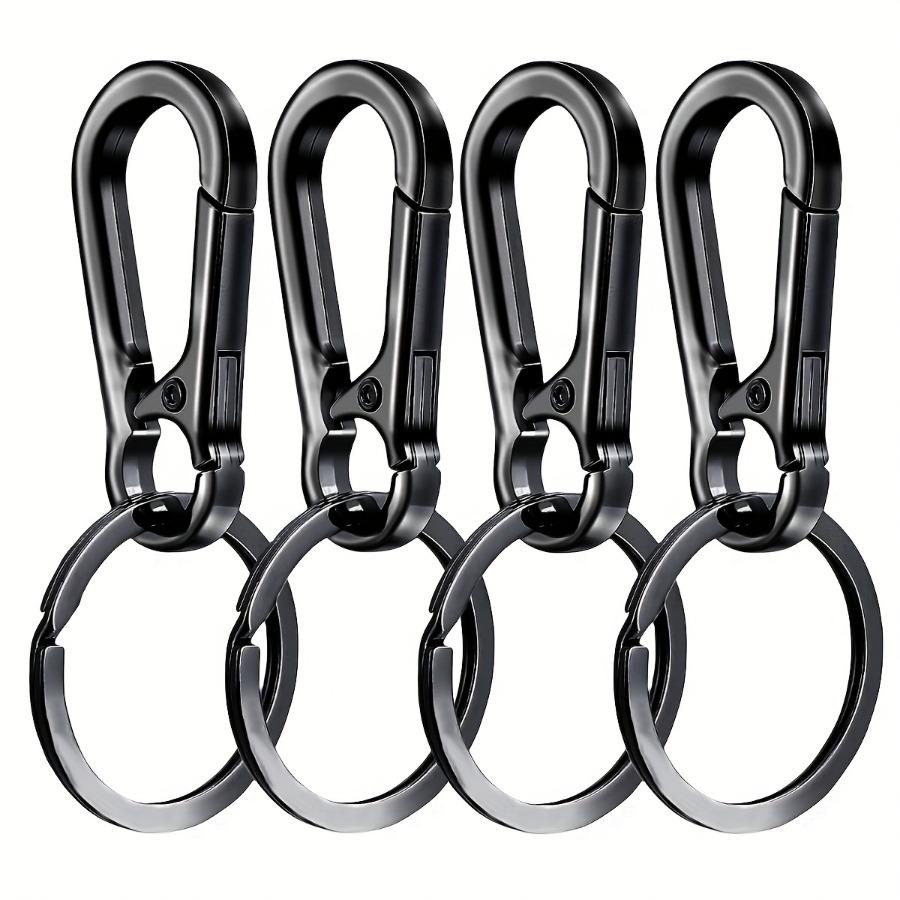 4 stücke Unisex Schlüssel Kette Edelstahl Kürbis Schnalle Karabiner Schlüsselbund Taille Gürtel Clip Schlüsselring Anti-verloren Ring Schnalle Auto decor Geschenke 4pcs schwarz von Joom DACH