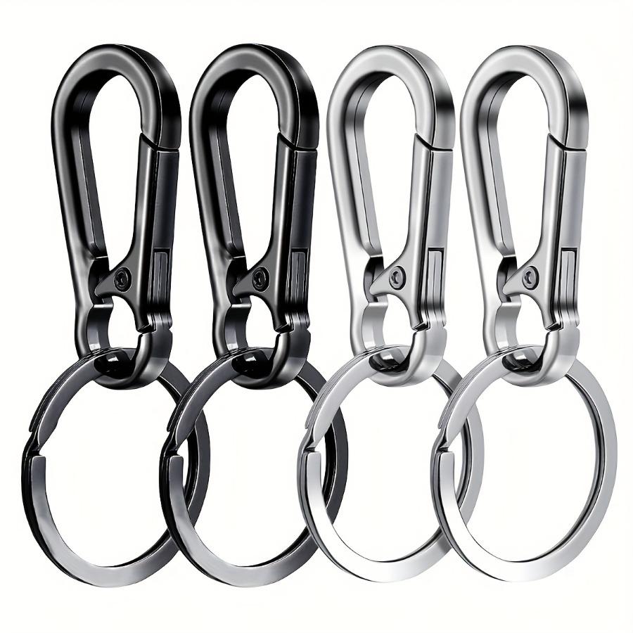 4 stücke Unisex Schlüssel Kette Edelstahl Kürbis Schnalle Karabiner Schlüsselbund Taille Gürtel Clip Schlüsselring Anti-verloren Ring Schnalle Auto decor Geschenke 4pcs silber/schwarz von Joom DACH