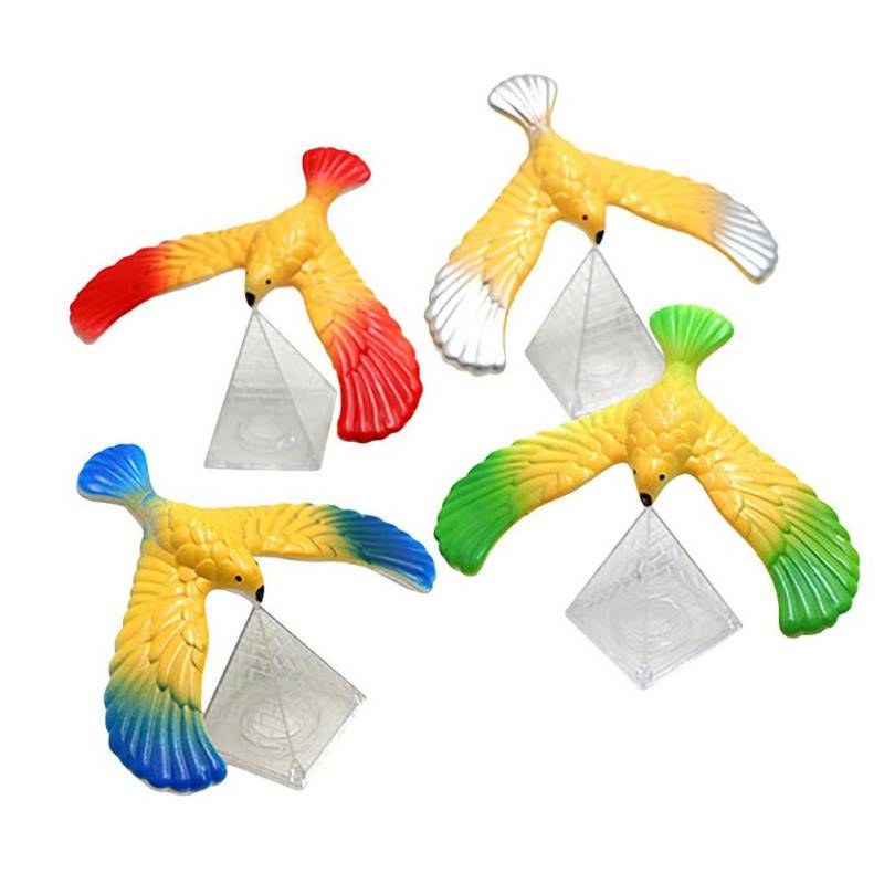 4 stücke Zufällige Farbe Balancing Vogel Stress Relief Finger Spielzeug mit Pyramide Basis für Kinder F von Joom DACH