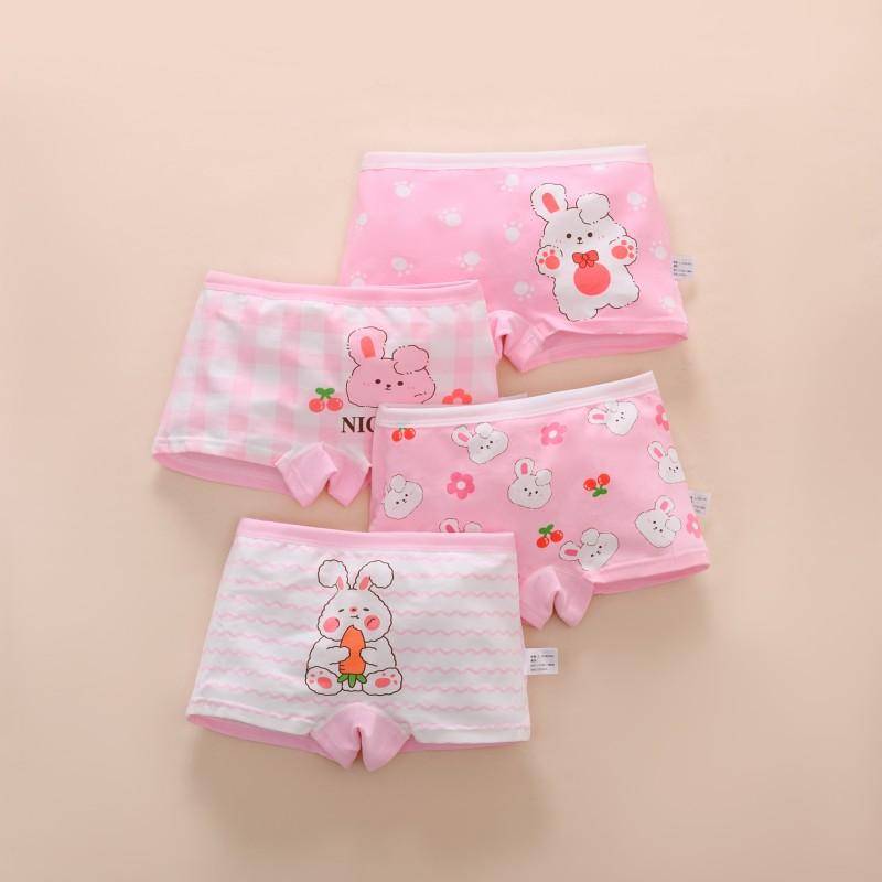 4 teil/los Cartoon Kaninchen Unterwäsche Mädchen Boxer Kinder Höschen Baumwolle Unterhose Slips L 6-8years von Joom DACH