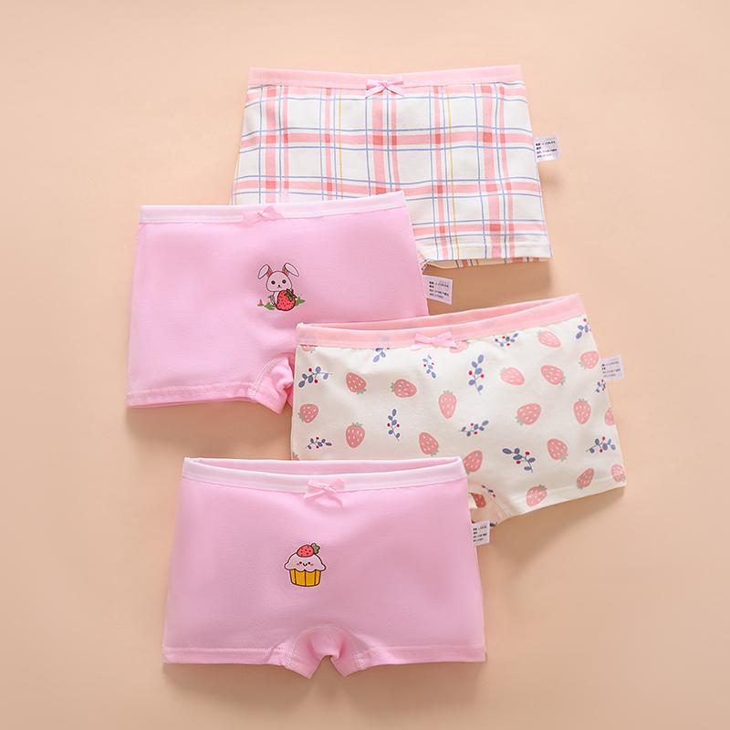 4 teil/los Cartoon Kaninchen Unterwäsche Mädchen Boxer Kinder Höschen Baumwolle Unterhose Slips M 3-5years von Joom DACH