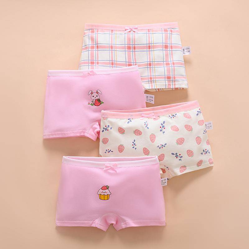 4 teil/los Cartoon Kaninchen Unterwäsche Mädchen Boxer Kinder Höschen Baumwolle Unterhose Slips M 3-5years von Joom DACH