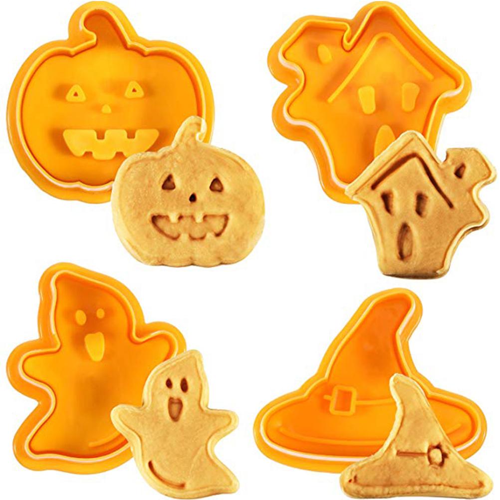 4 teile/satz Halloween Form Keks Stempel 3D Plunger Cutter DIY Backform Schneider Für Küche Werkzeuge orange von Joom DACH